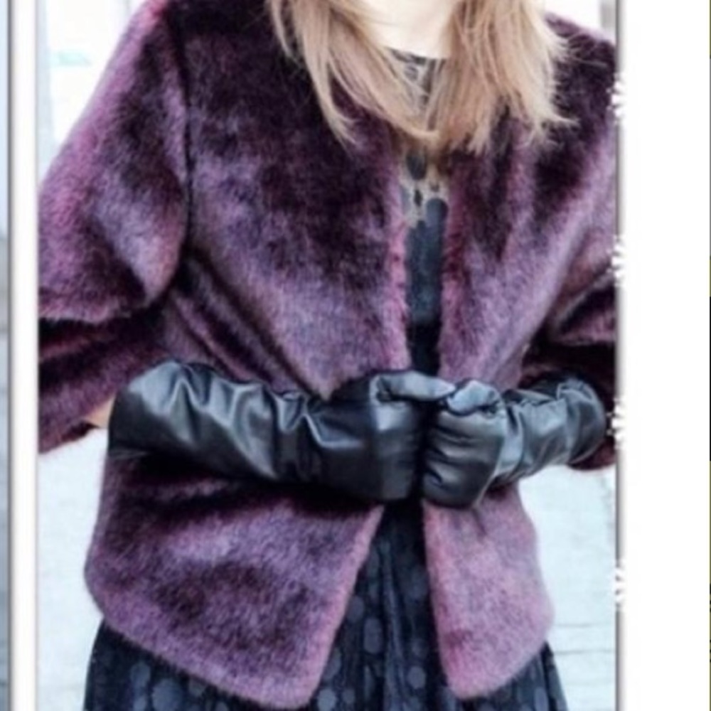 Club Monaco faux fur burgundy jacket